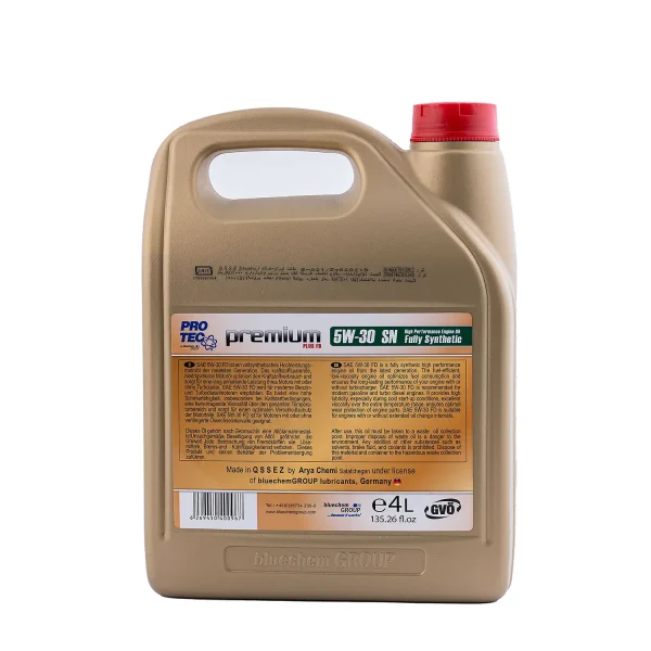 روغن موتور پروتک 5W30 SN حجم 4 لیتر